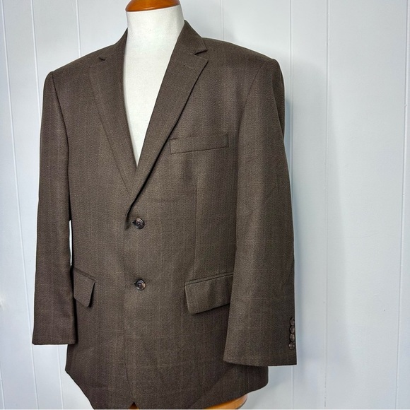 Pronto Uomo Brown Windowpane Check Blazer - Picture 10 of 12